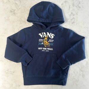 Vans Kids Blue Pizza Face Pullover Hoodie. Size 2T